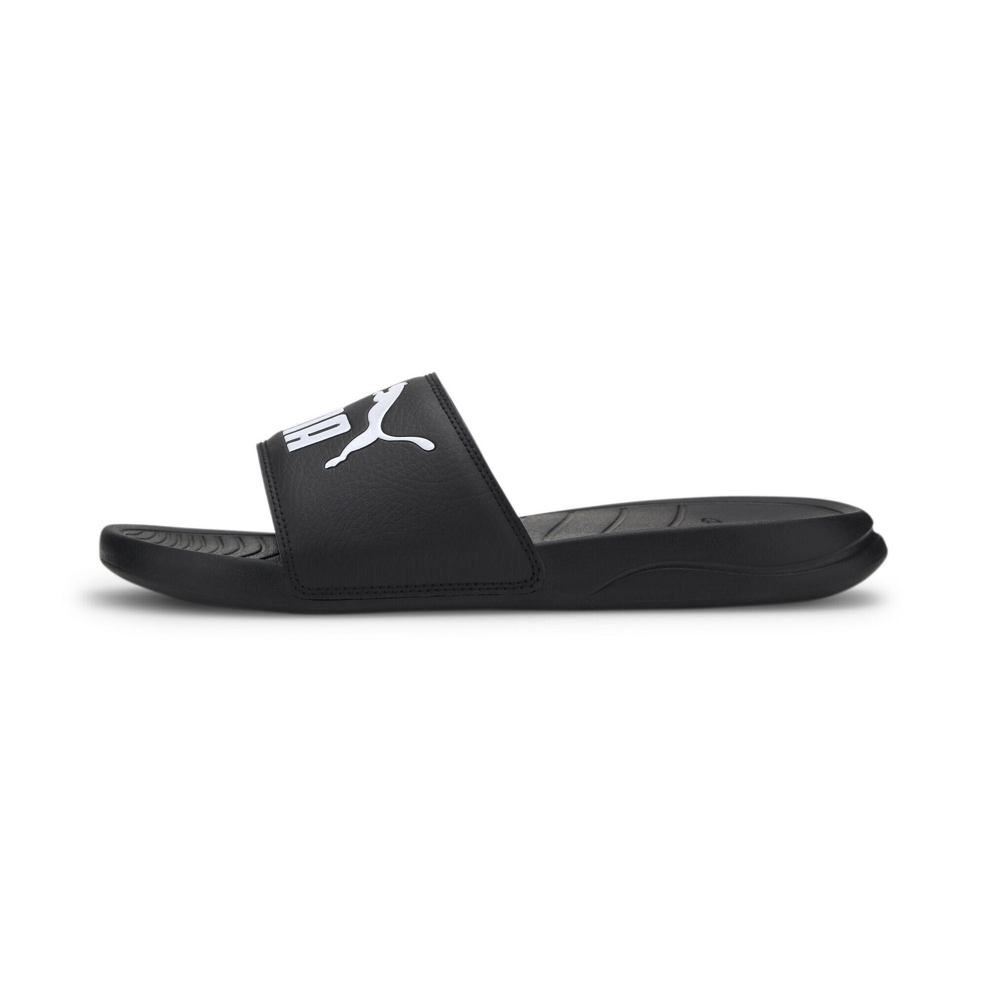 PUMA Unisex Popcat 20 Sandals - Black-Black-White 4/7