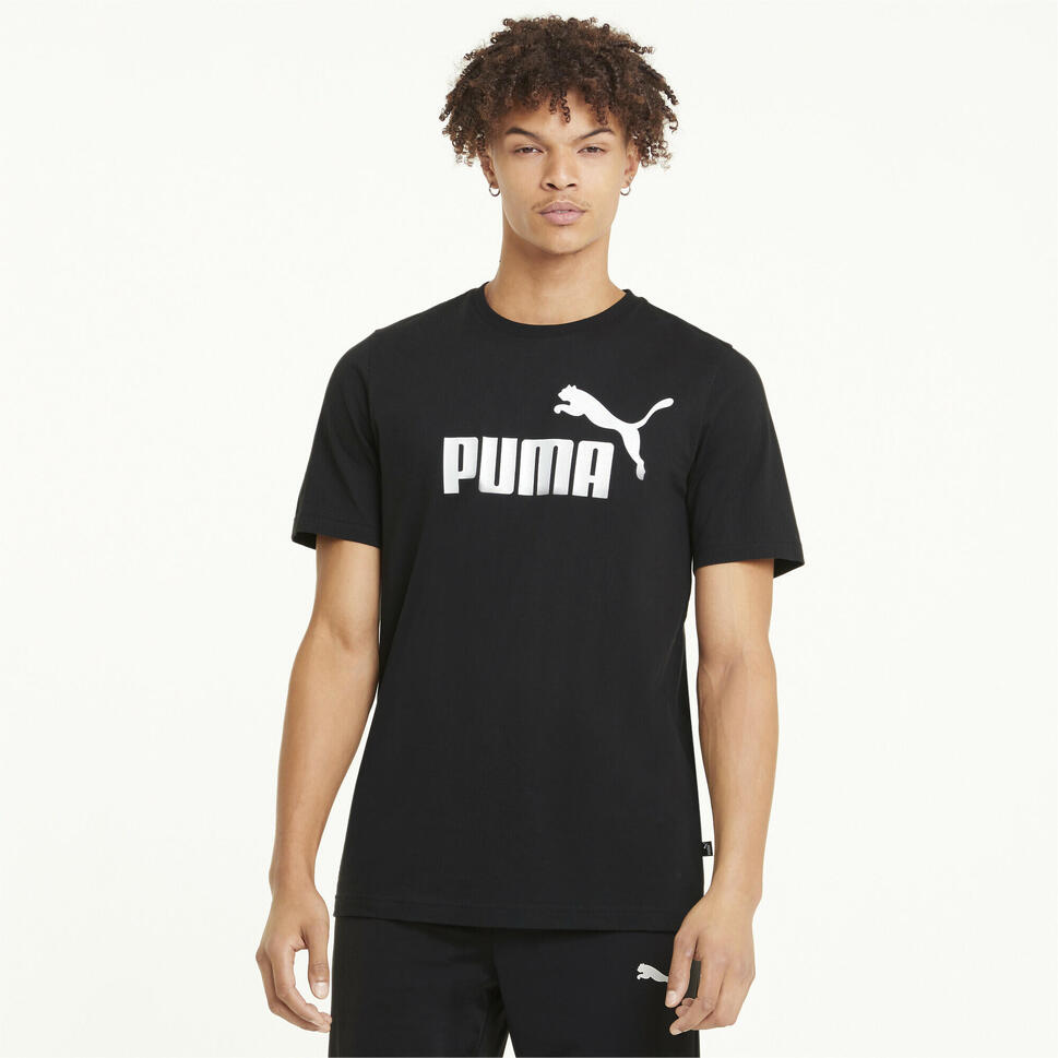 Męska koszulka z logo Essentials PUMA Black