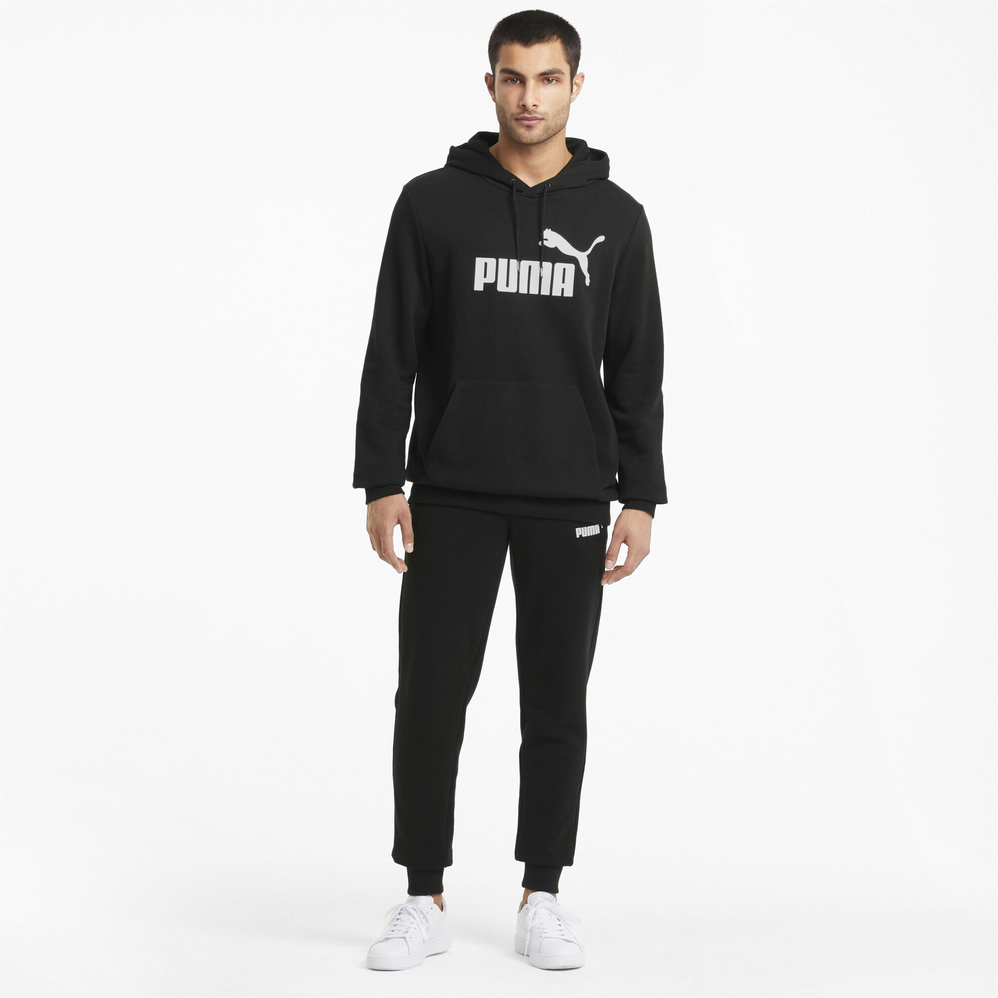 Felpa con cappuccio Essentials con logo grande da uomo PUMA Black 4/7