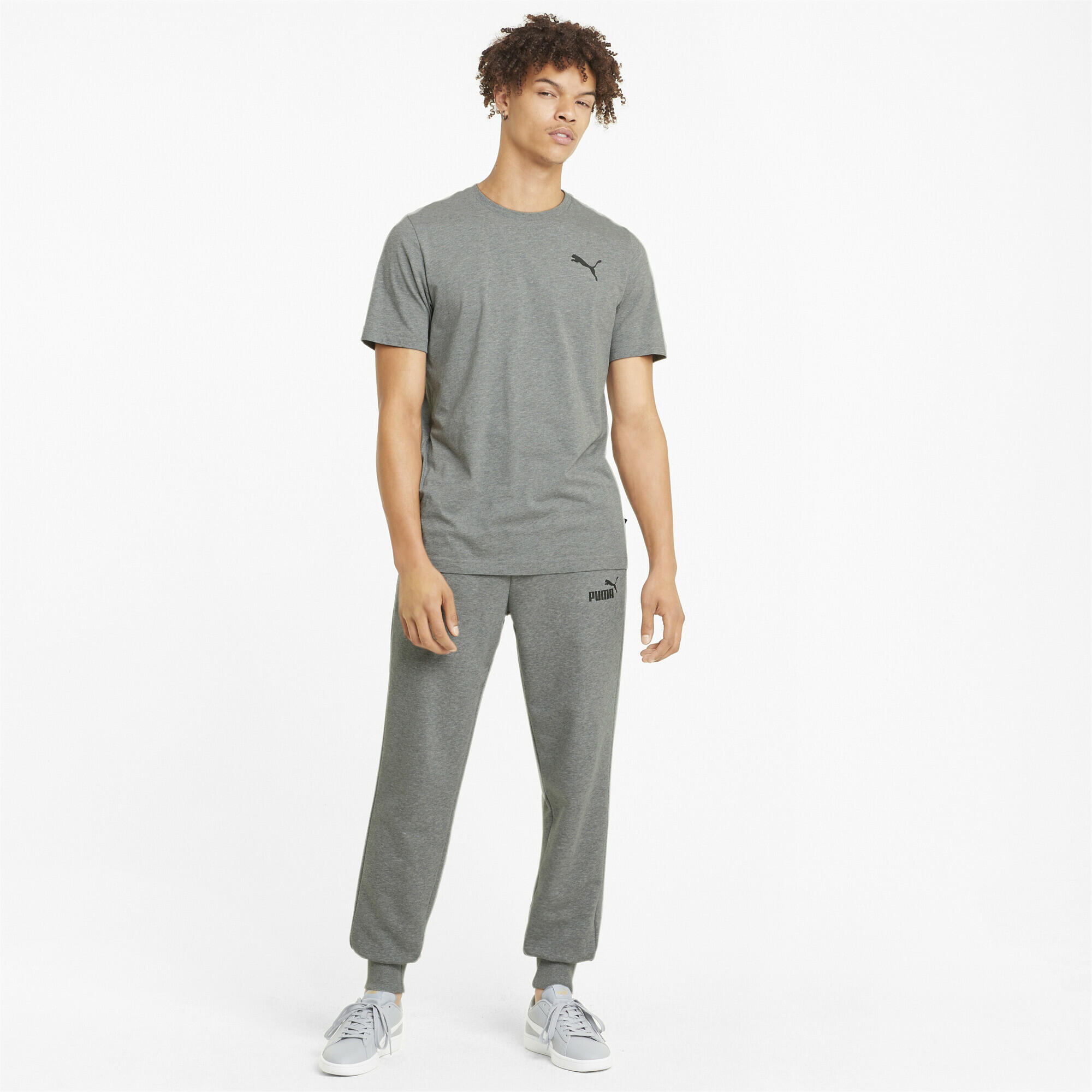 Essentials Logo Jogginghose Herren PUMA Medium Gray Heather 4/6
