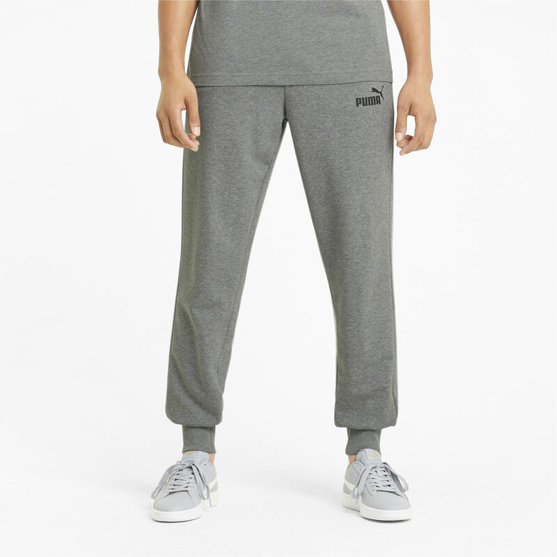 Pantaloni de trening Essentials Logo pentru bărbați PUMA Medium Gray Heather