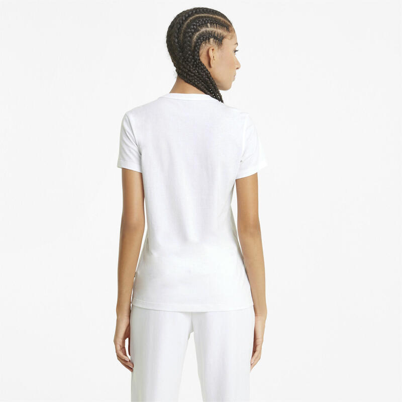 Essentials Logo T-Shirt Damen PUMA White