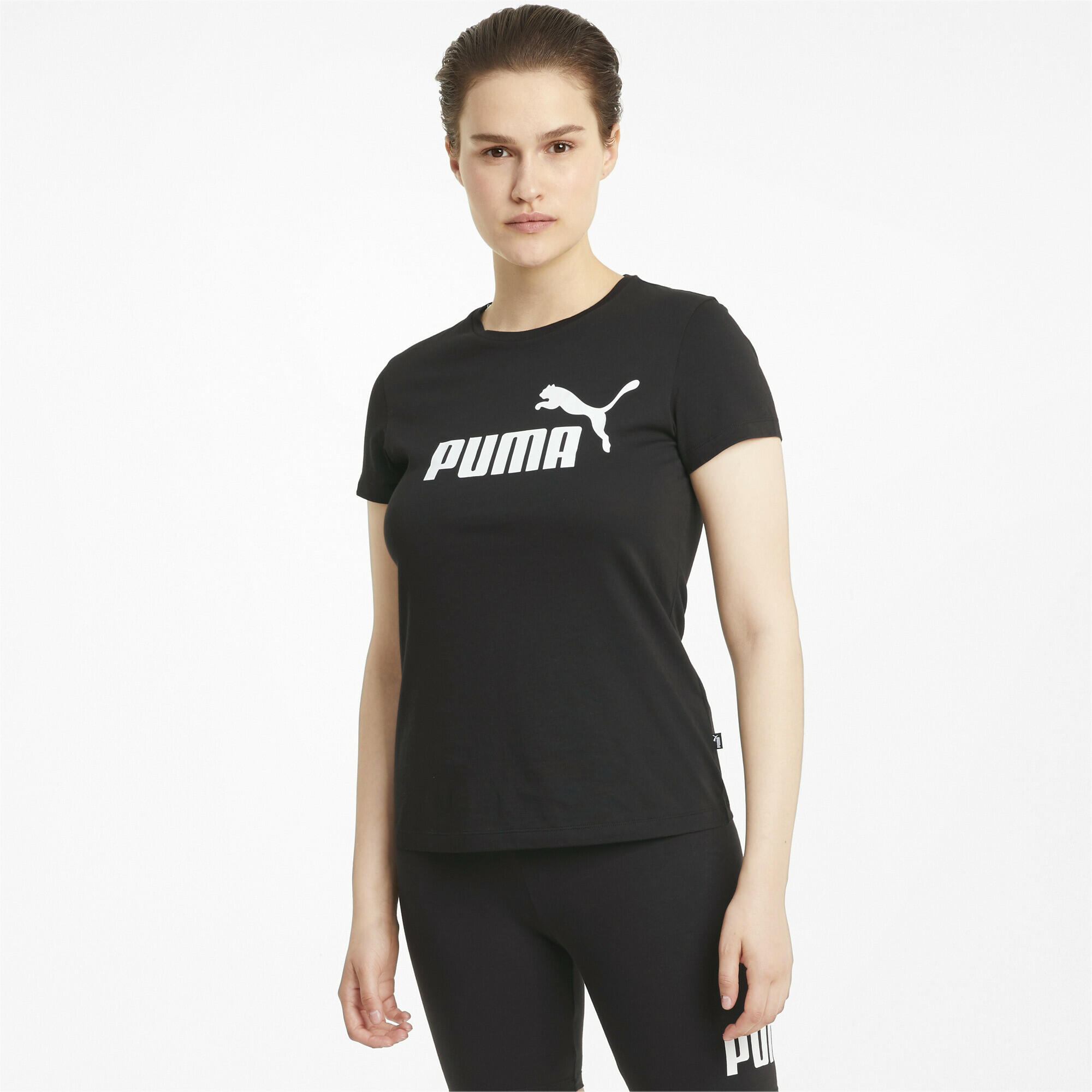 T-shirt con logo Essentials da donna PUMA Black 2/7