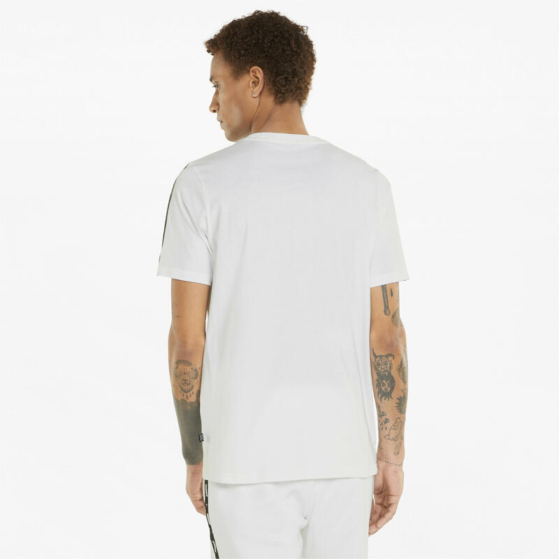 Essentials + T-Shirt mit Logo-Tape Herren PUMA White