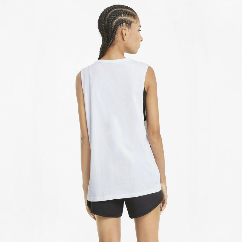 Camiseta sin mangas Mujer PUMA Cut Off Essentials Logo Blanco