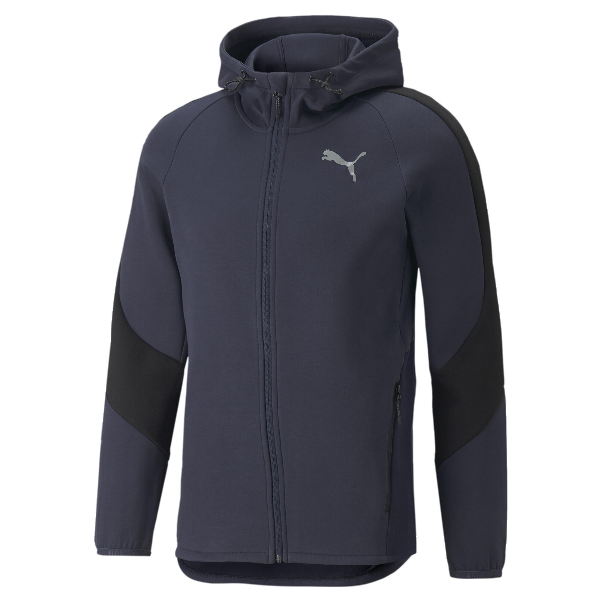 Puma - Sweat À Capuche Entièrement Zippé Evostripe Homme Puma - Sweat-shirt - Bleu - 38 S - Decathlon