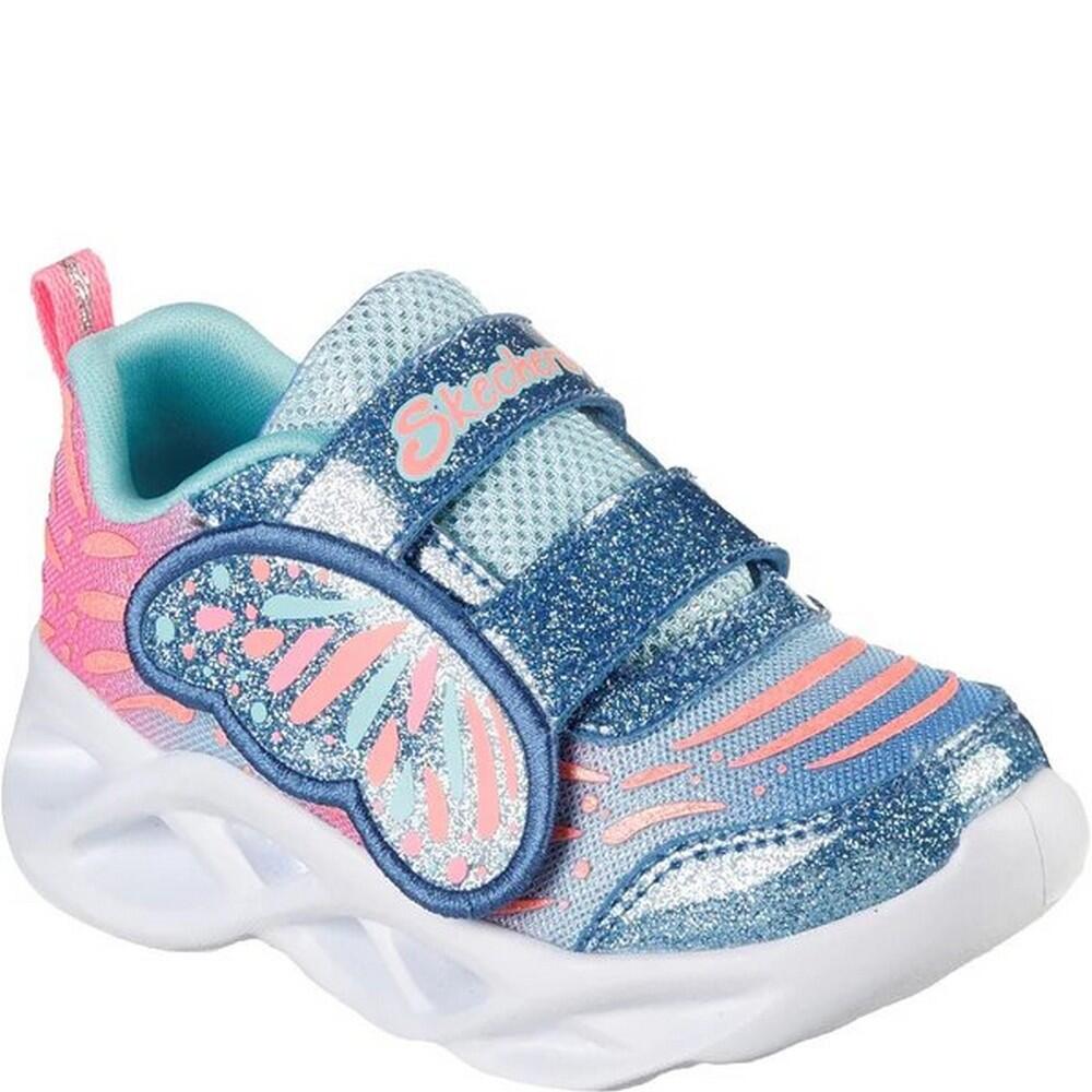 SKECHERS Girls S Lights Twisty Brights Trainers (Blue/Turquoise)