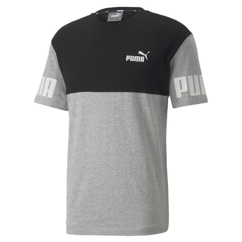 Power T-shirt met kleurblok voor heren PUMA