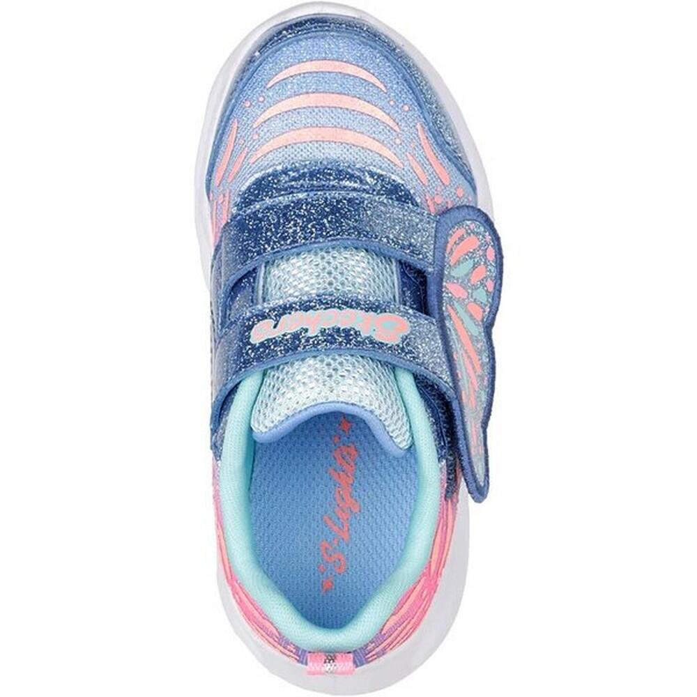 Girls S Lights Twisty Brights Trainers (Blue/Turquoise) 2/4