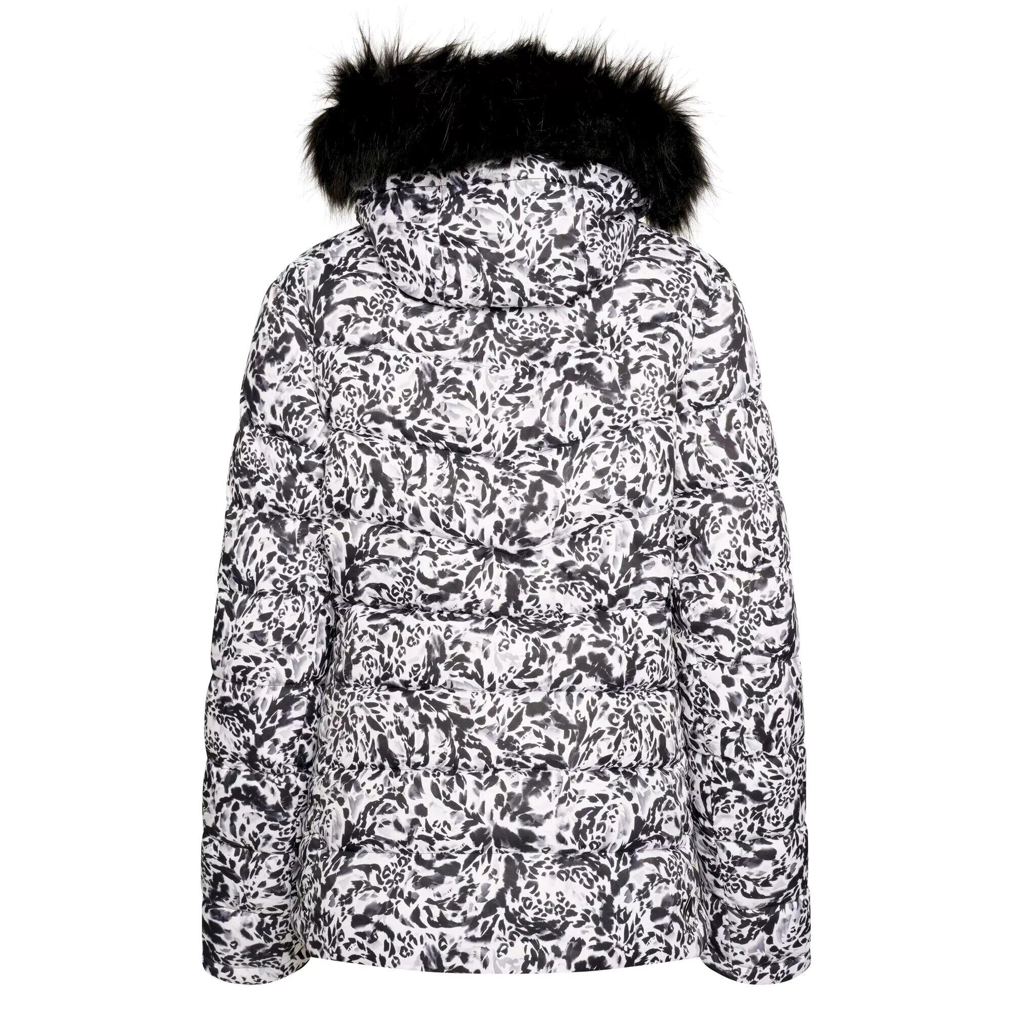 Womens/Ladies Glamorize III Leopard Print Padded Ski Jacket (Black/White) 2/4