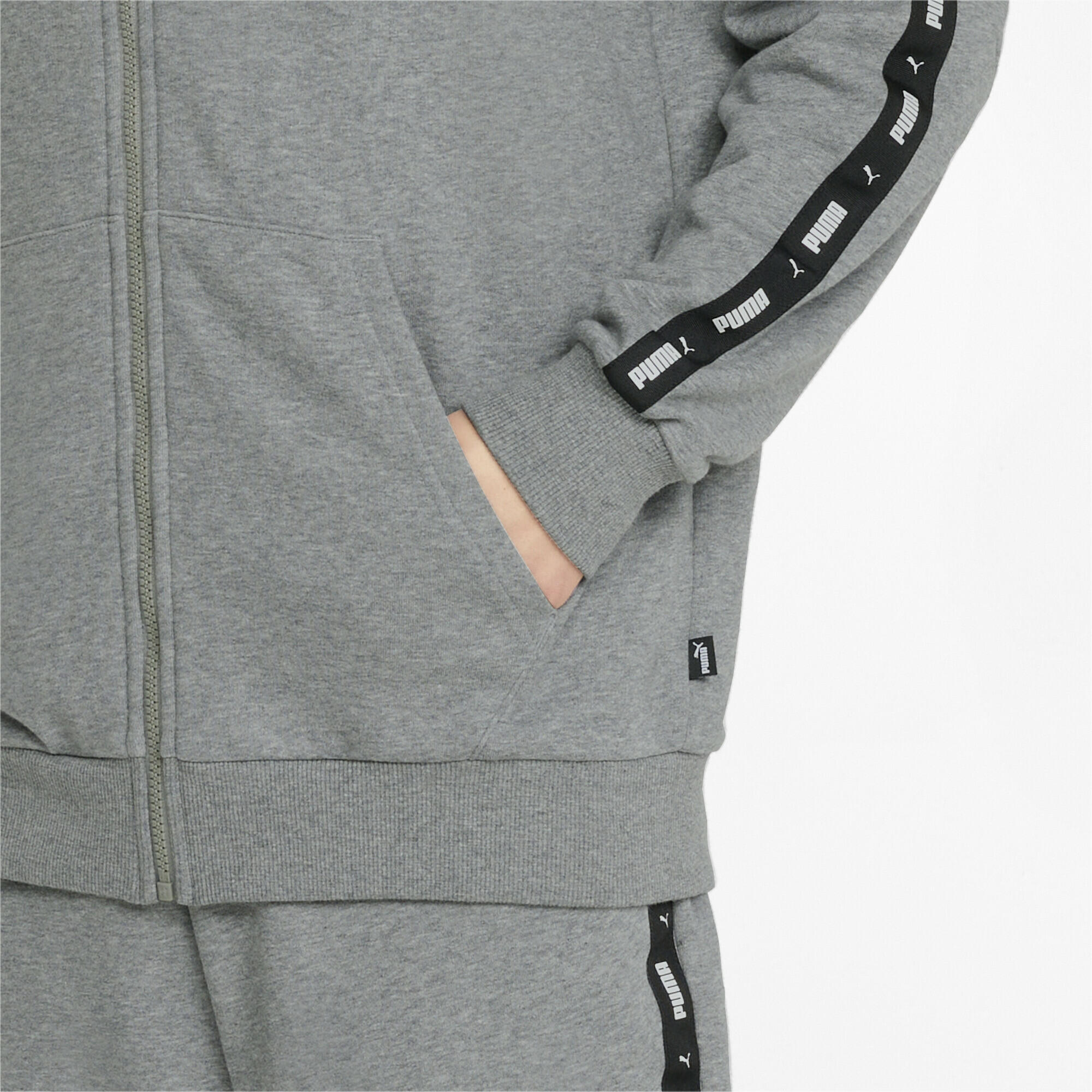 Essentials+ Herren Reißverschluss-Hoodie mit Logo-Tape PUMA 5/7