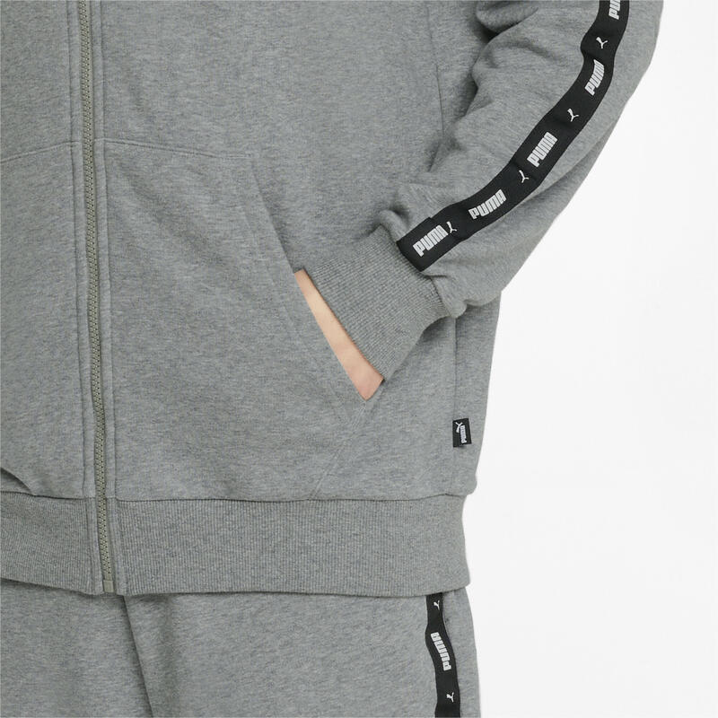 Sudadera con capucha Hombre PUMA Essentials+ Tape Full-Zip Gris