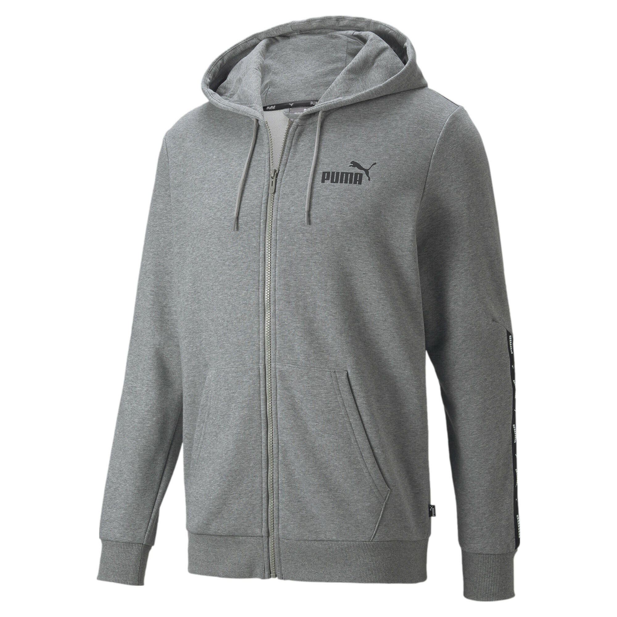 Puma - Sweat À Capuche À Fermeture Zippée Pleine Longueur Essentials+ Tape Homme Puma - Pull - Gris - 42 M/l - Decathlon