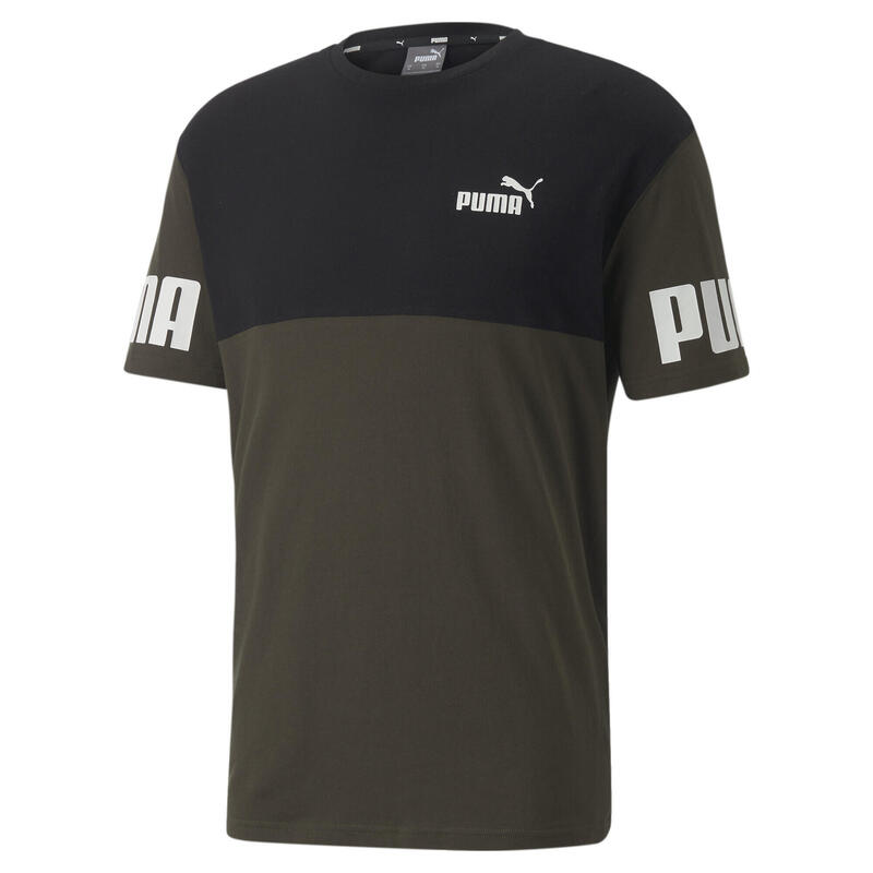 Power T-shirt met kleurblok voor heren PUMA