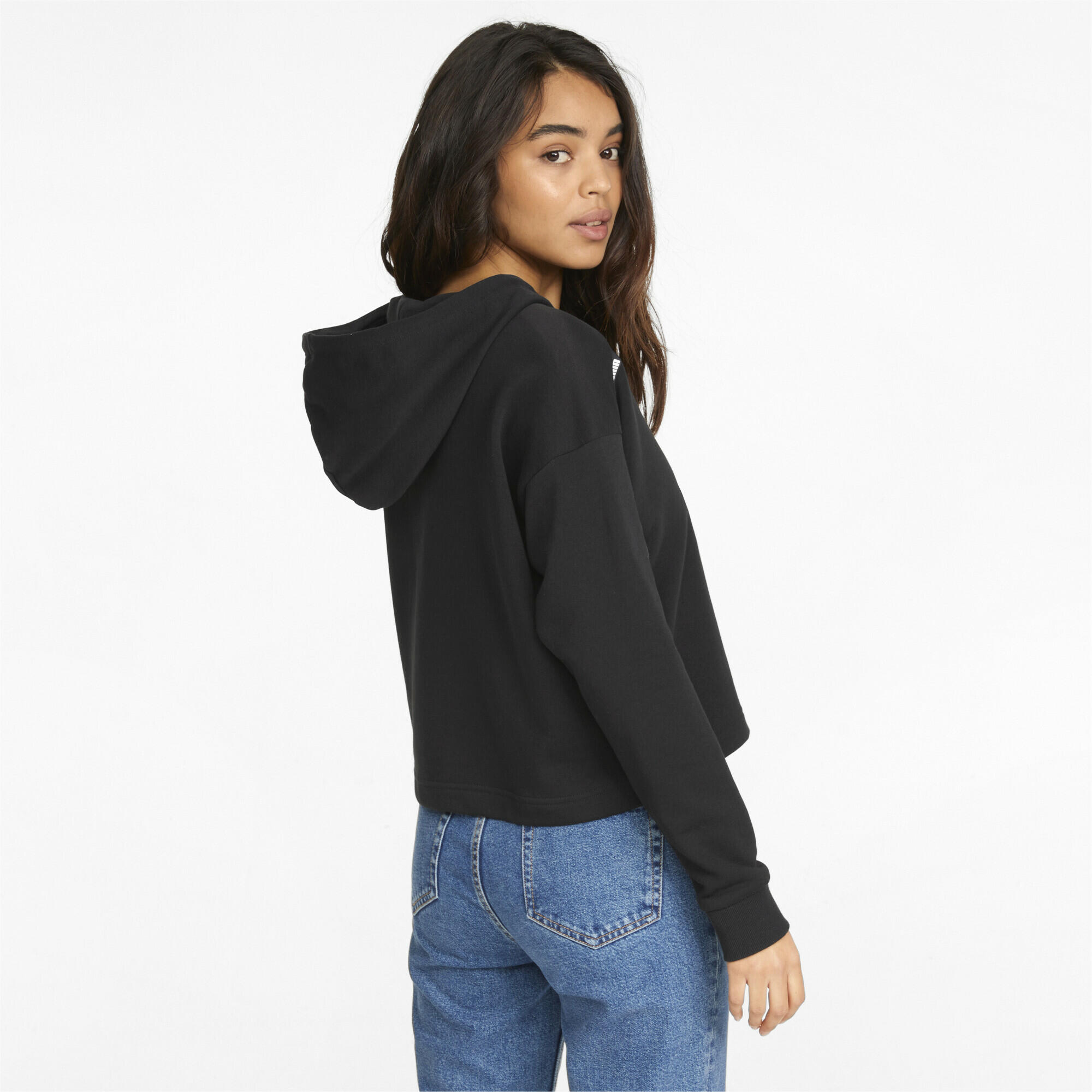 Sudadera con capucha Mujer PUMA Power Cropped Negro 3/5