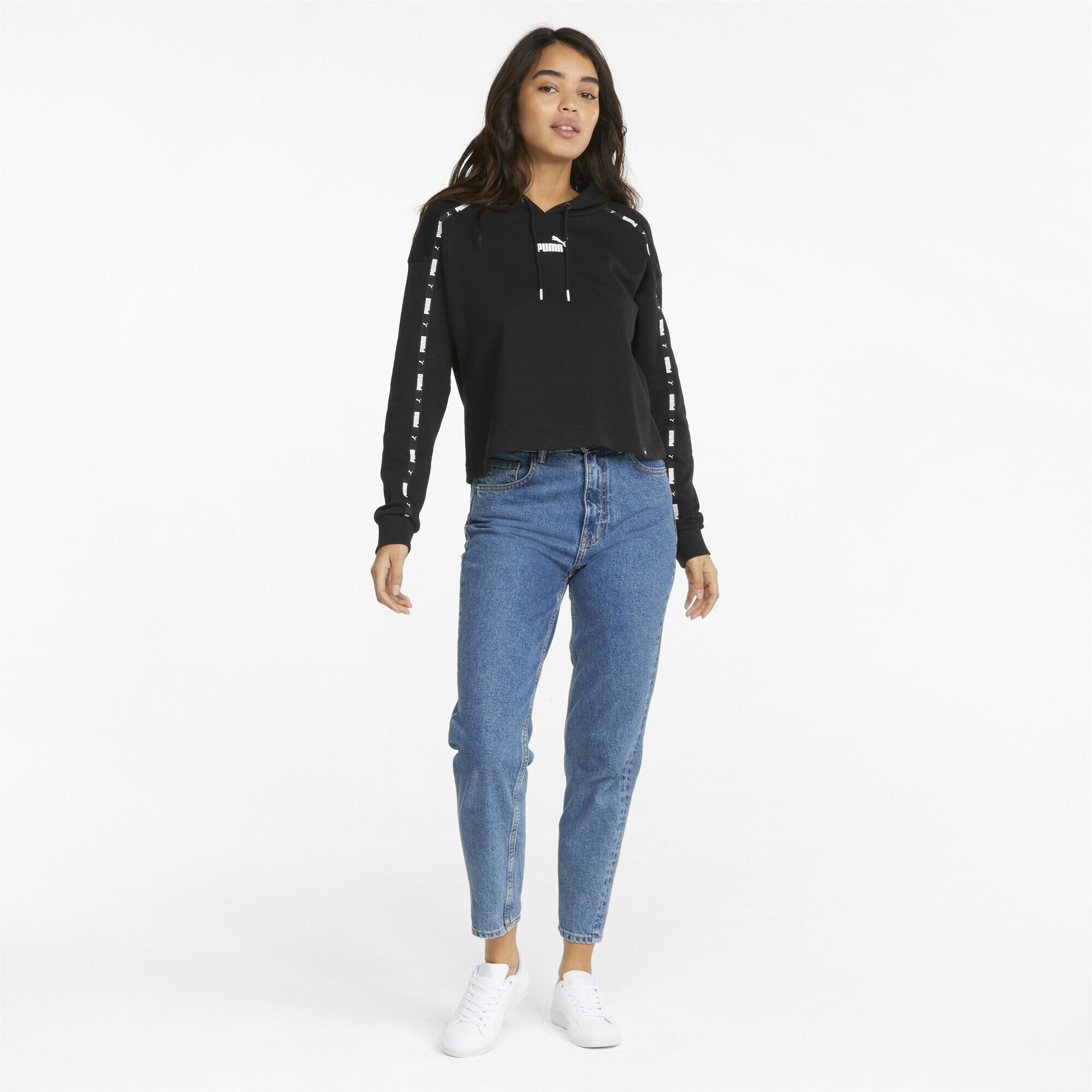 Sudadera con capucha Mujer PUMA Power Cropped Negro 4/5