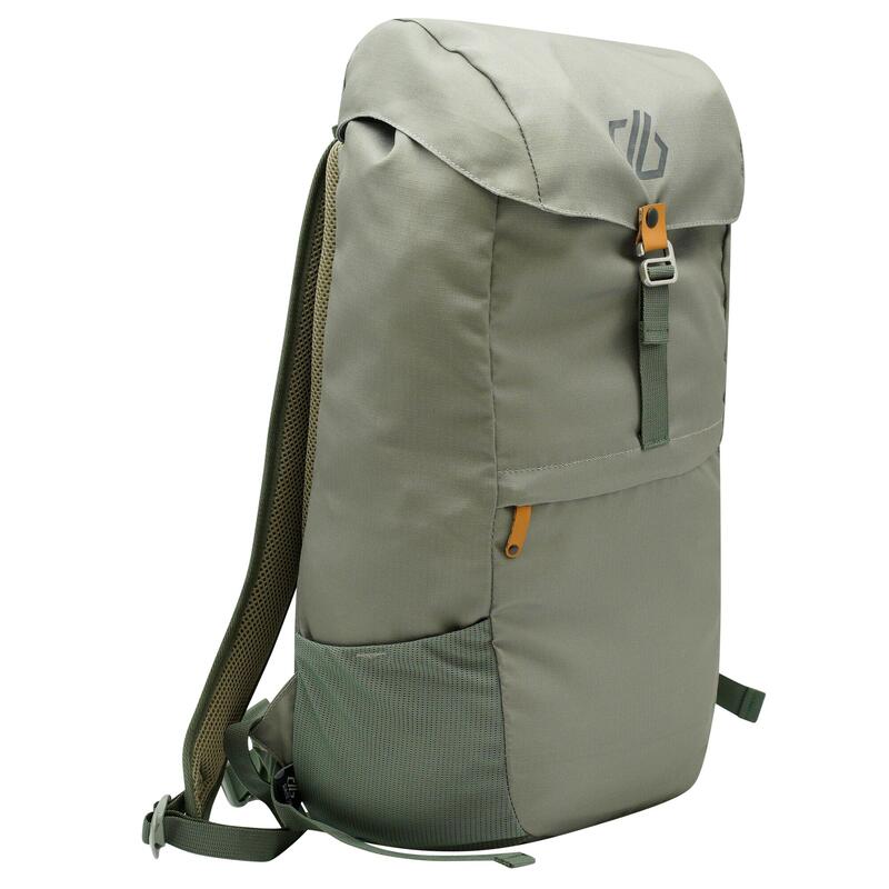 Rucksack "Offbeat", Lederverkleidung, 25L Damen und Herren Agaven-Grün/Goldbraun