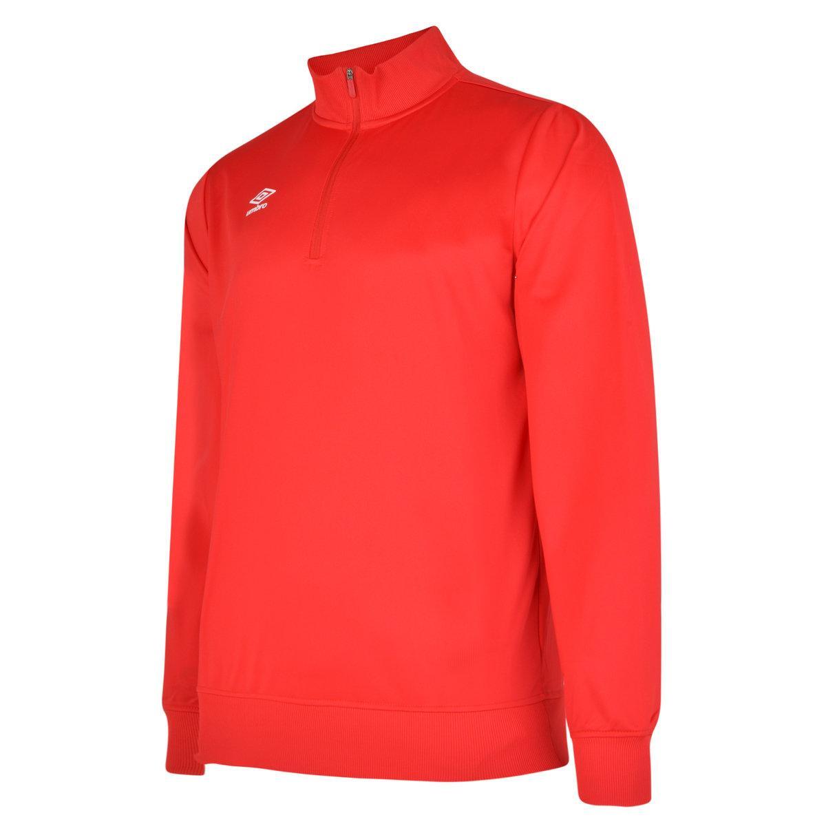 UMBRO Mens Club Essential Half Zip Sweatshirt (Vermillion)