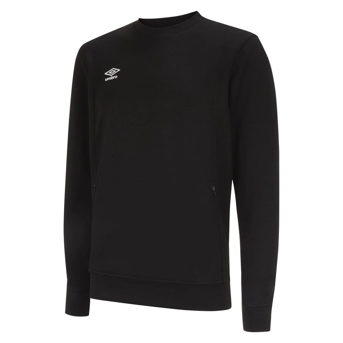 Mens Pro Stacked Logo Fleece Pullover (Black/White) 1/2