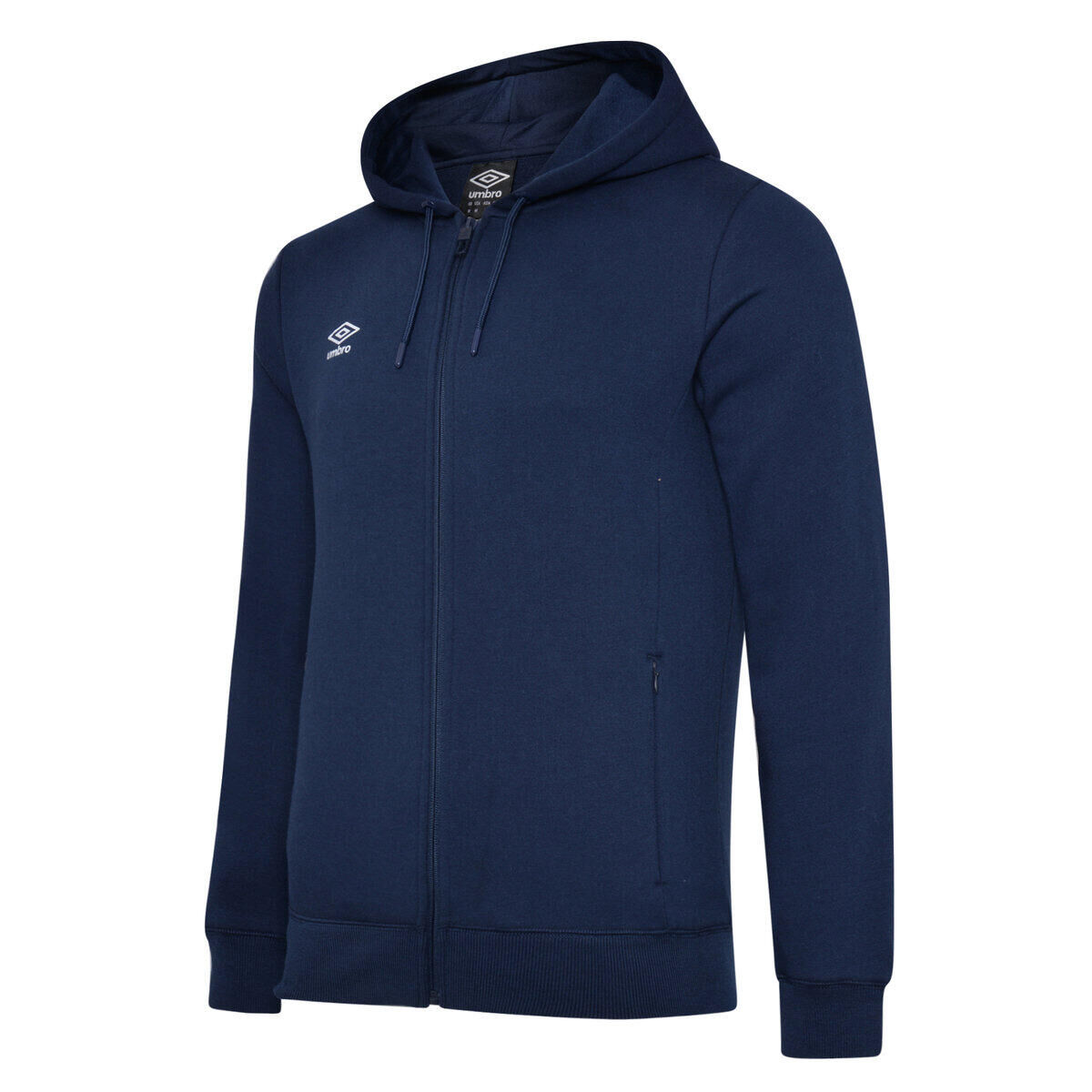 UMBRO Childrens/Kids Club Leisure Full Zip Drawstring Hoodie (Navy/White)