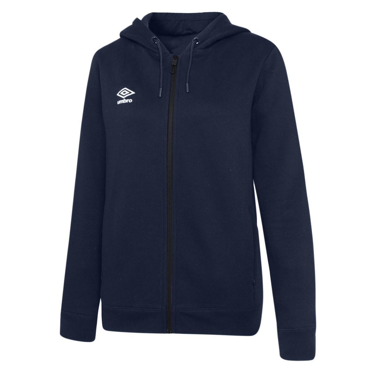 Womens/Ladies Club Leisure Full Zip Hoodie (Navy/White) 1/4