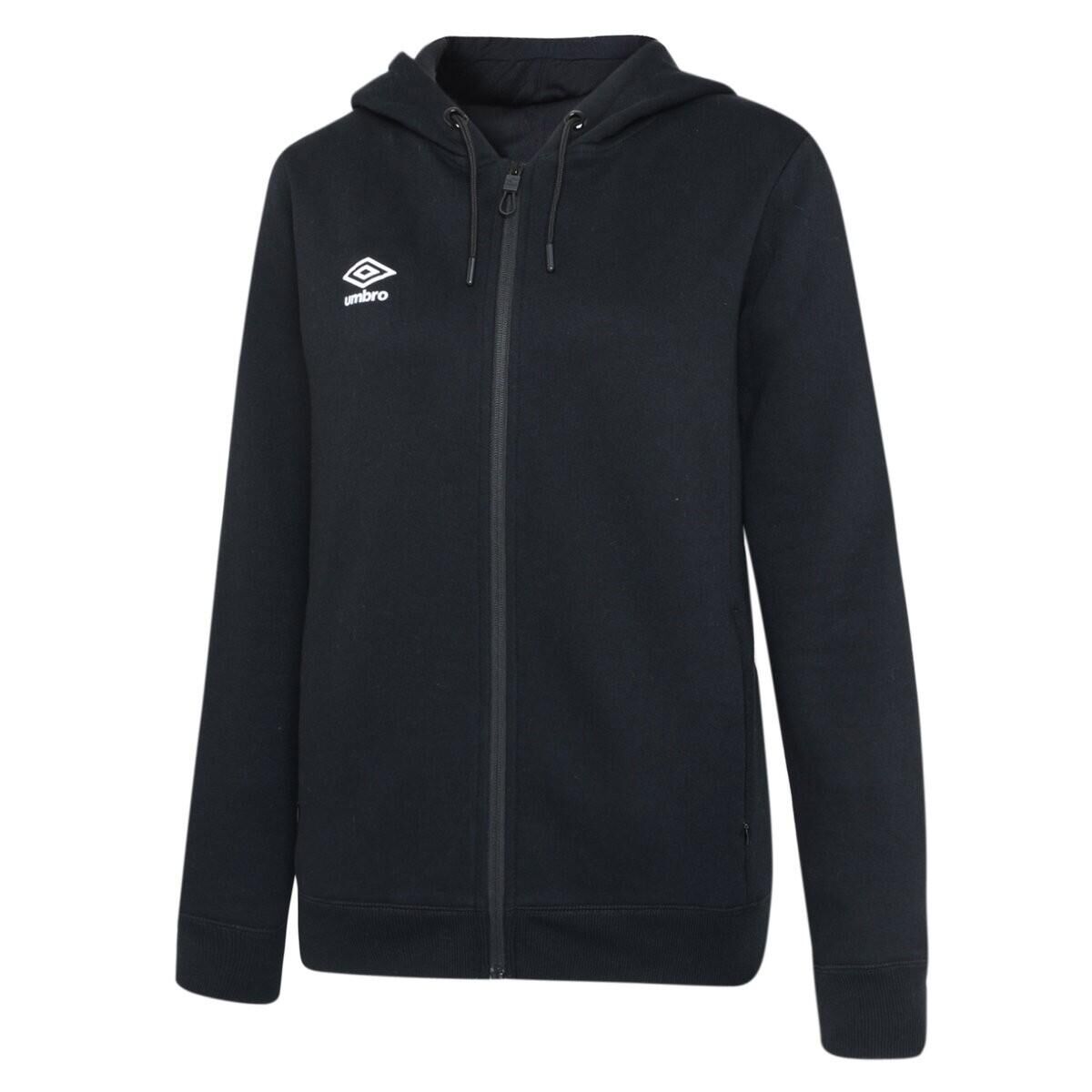 UMBRO Womens/Ladies Club Leisure Full Zip Hoodie (Black/White)