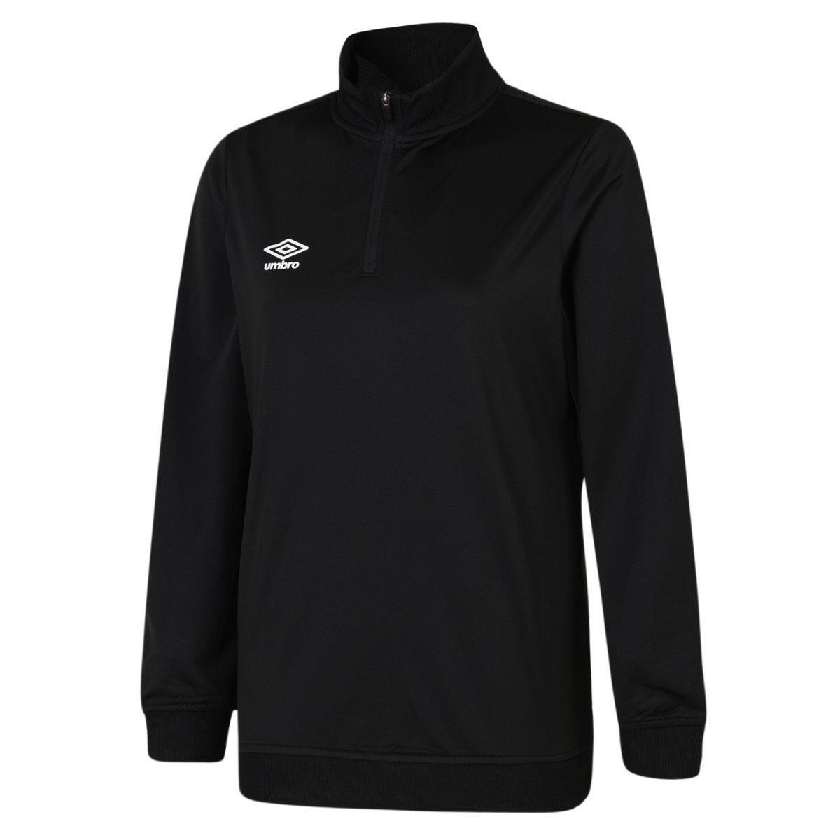 Womens/Ladies Club Essential Half Zip Sweatshirt (Black) 1/3