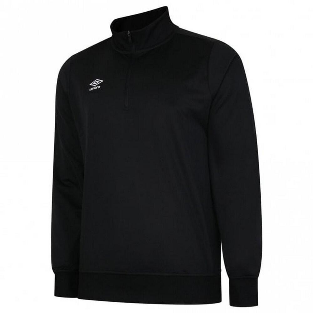 Mens Club Essential Half Zip Sweatshirt (Black) 1/3