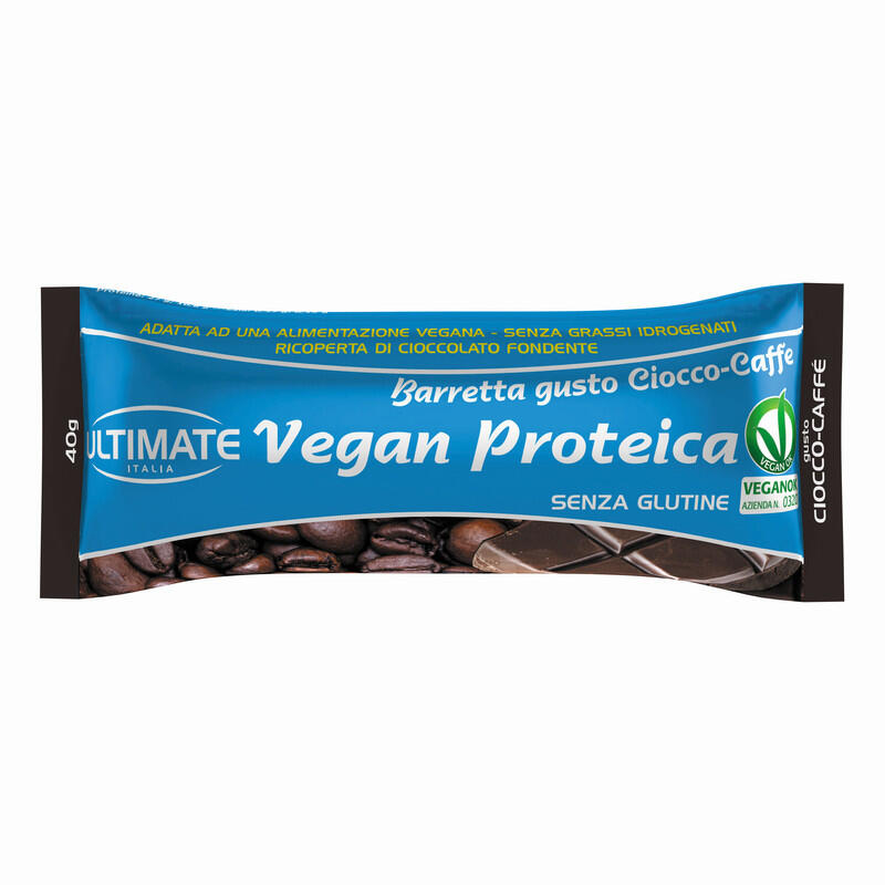ULTIMATE ITALIA Integratore alimentare - VEGAN PROTEIN BAR CIOCCO/CAFFE'- 40g