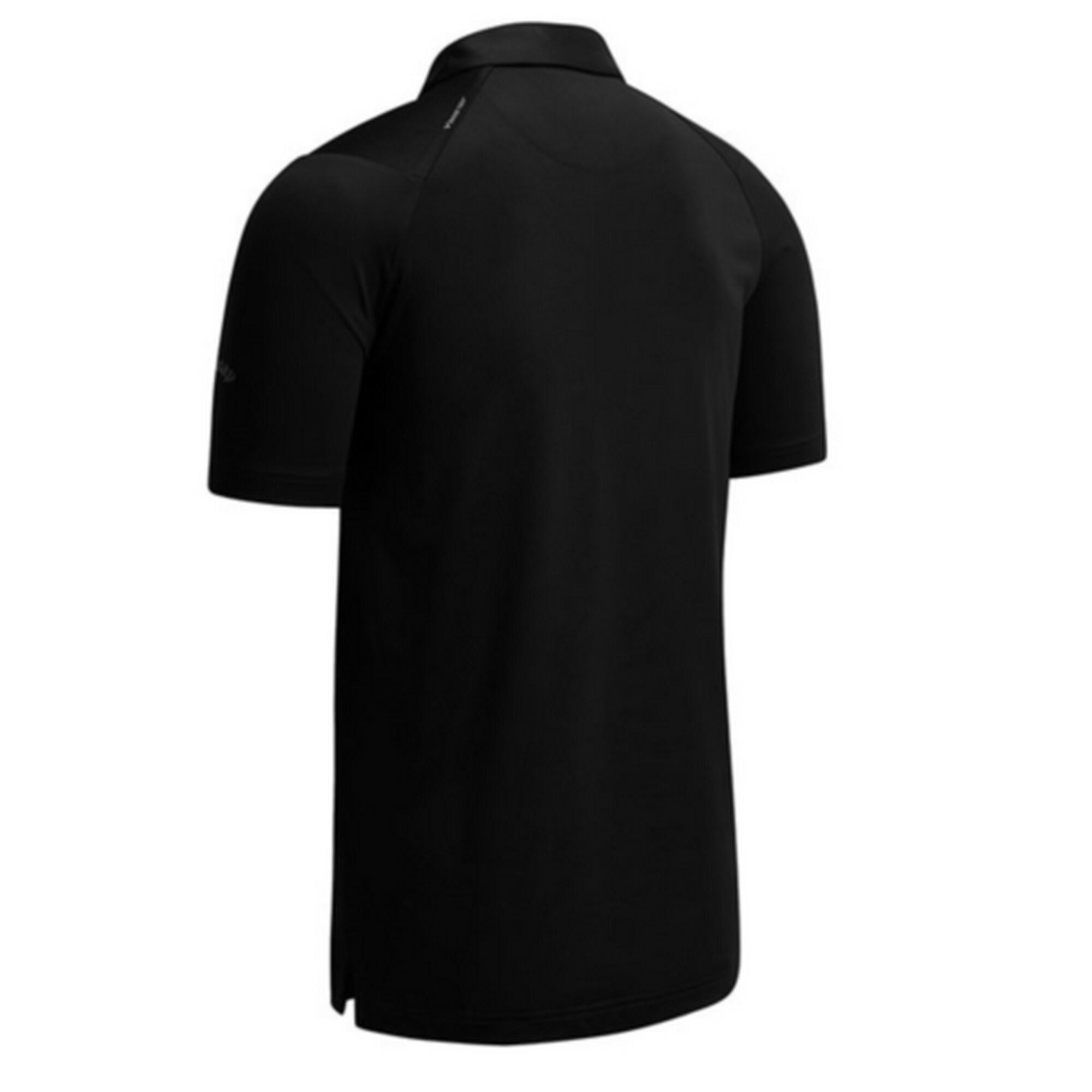 Mens Swing Tech Solid Colour Polo Shirt (Caviar) 2/3