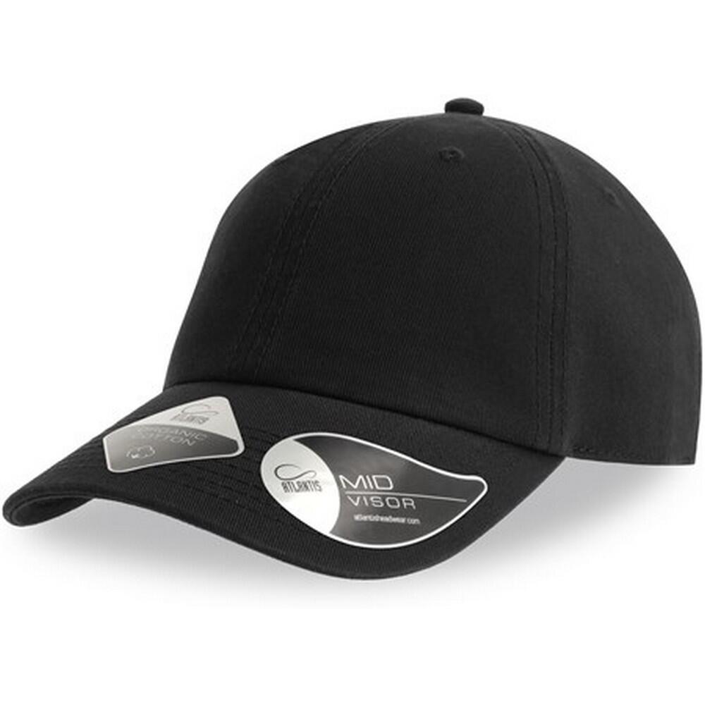 Unisex Adult Fraser 6 Panel Organic Cotton Baseball Cap (Black) 3/3