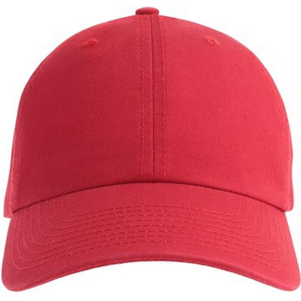 Unisex Adult Fraser 6 Panel Organic Cotton Baseball Cap (Red) 1/3