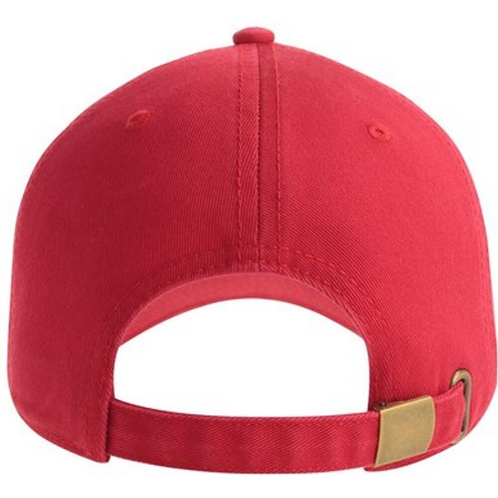 Unisex Adult Fraser 6 Panel Organic Cotton Baseball Cap (Red) 2/3