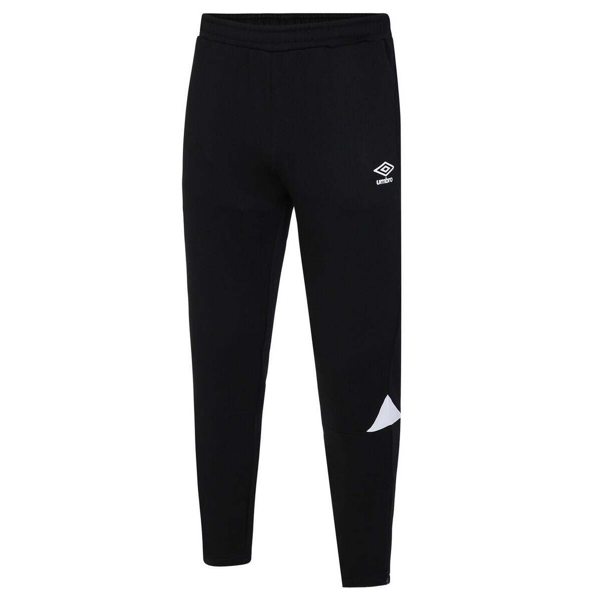 UMBRO Mens Total Tapered Training Jogging Bottoms (Black/White)