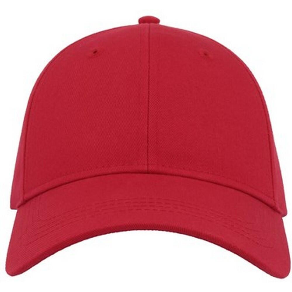 Unisex Adult Curved Twill Baseball Cap (Red) 1/3