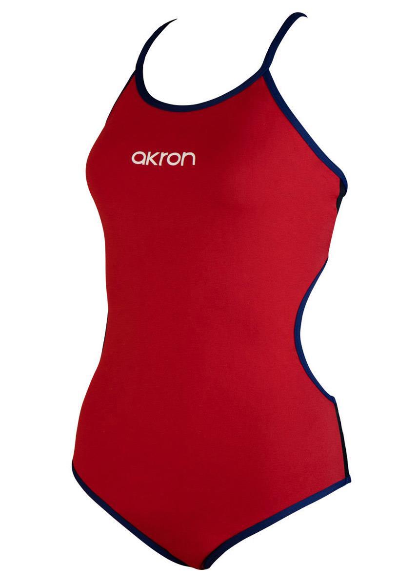 Akron Girls Babele Bicolour Swimsuit - Red / Black 4/5