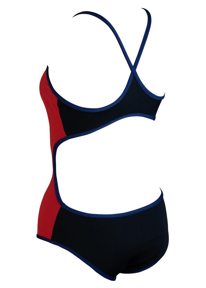 Akron Girls Babele Bicolour Swimsuit - Red / Black 2/5