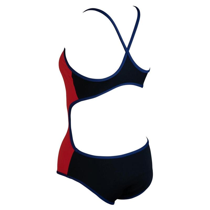 combinaison de natation bicolore Babele pour filles Akron - Rouge/Noir