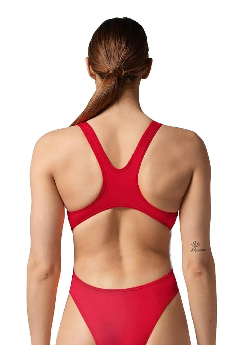 Akron Maillot de bain Babbitt Evo pour femme - Blanc/Rouge sport 2/6