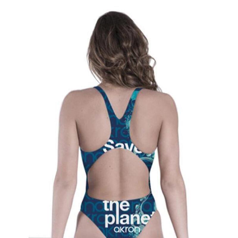 combinaison de natation Save The Water pour filles Akron - Bleu