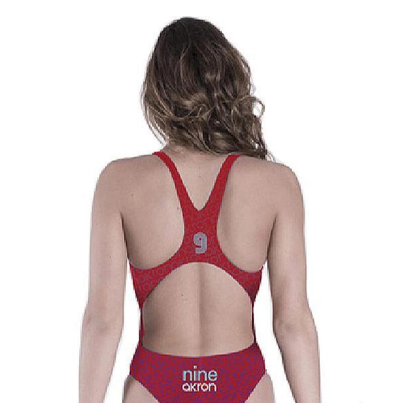 Adi Nine combinaison de natation pour filles Akron - Rouge / Bleu