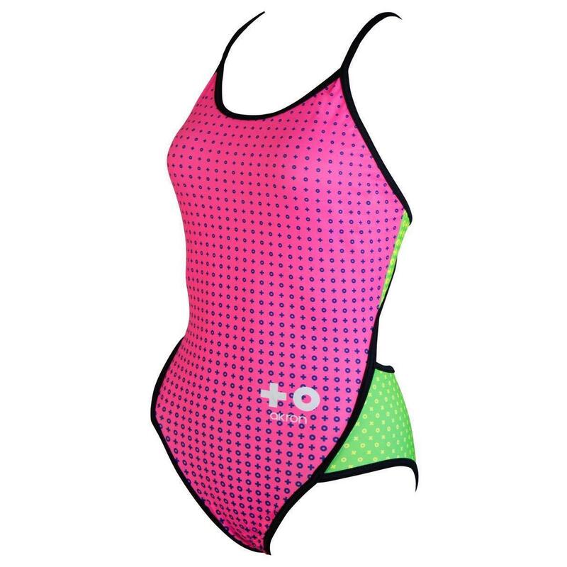 combinaison de natation Babbit 4 couleurs pour filles Akron - Fuscia / Green