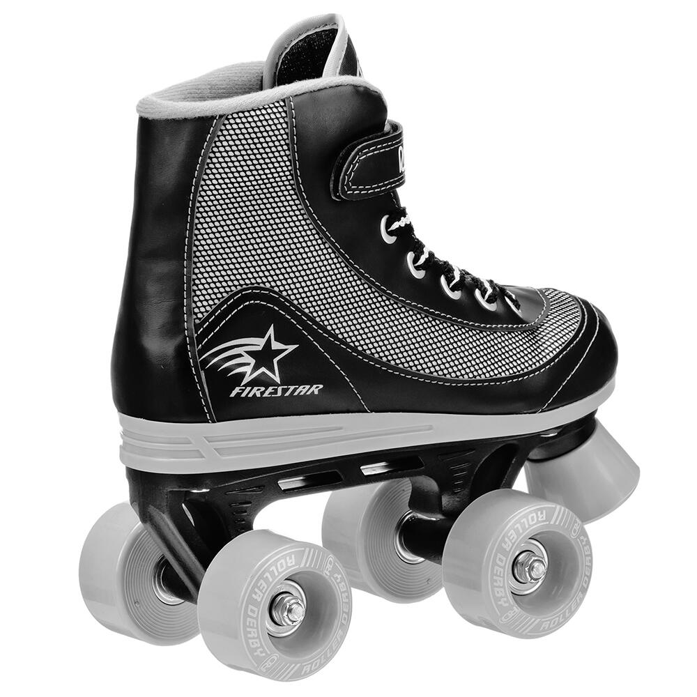 ROLLER DERBY FIRESTAR V2 CHILDRENS QUAD ROLLER SKATES - BLACK / GREY 2/4