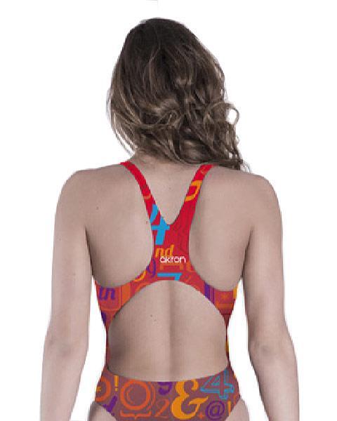 Akron Girl's Elton Vintage Swimsuit - Red 2/3