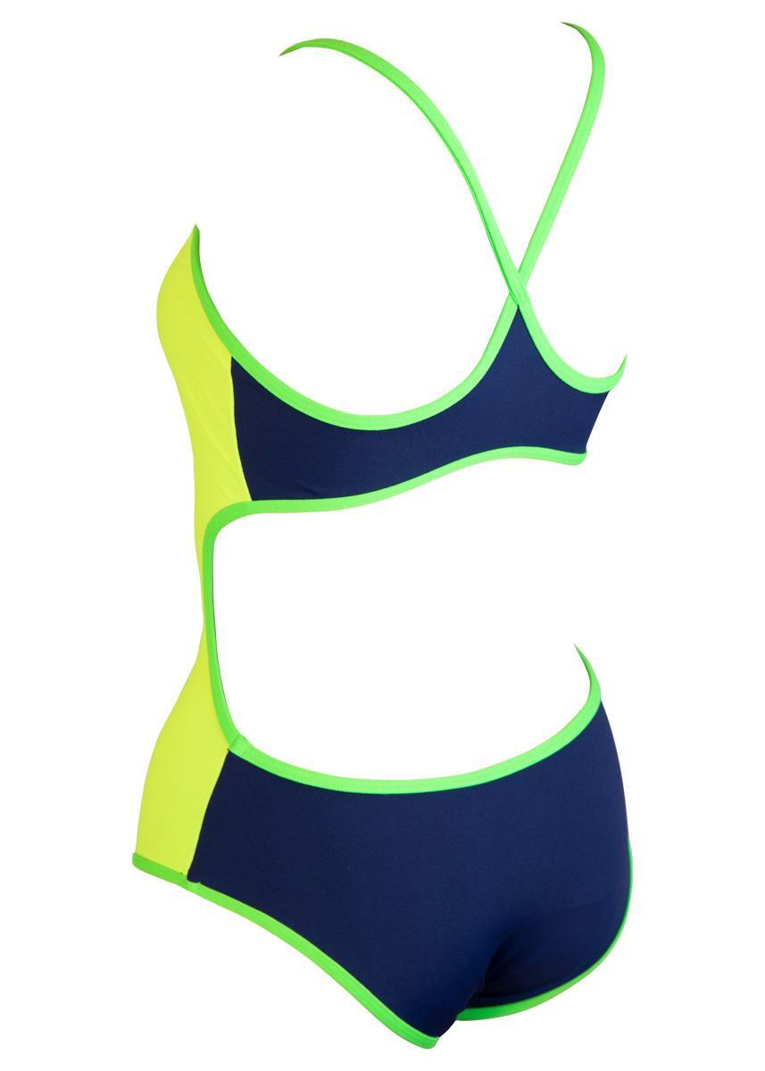 Traje de baño Akron Girls Babele Bicolor - Verde Fluor/Azul Marino - Talla 28 2/5