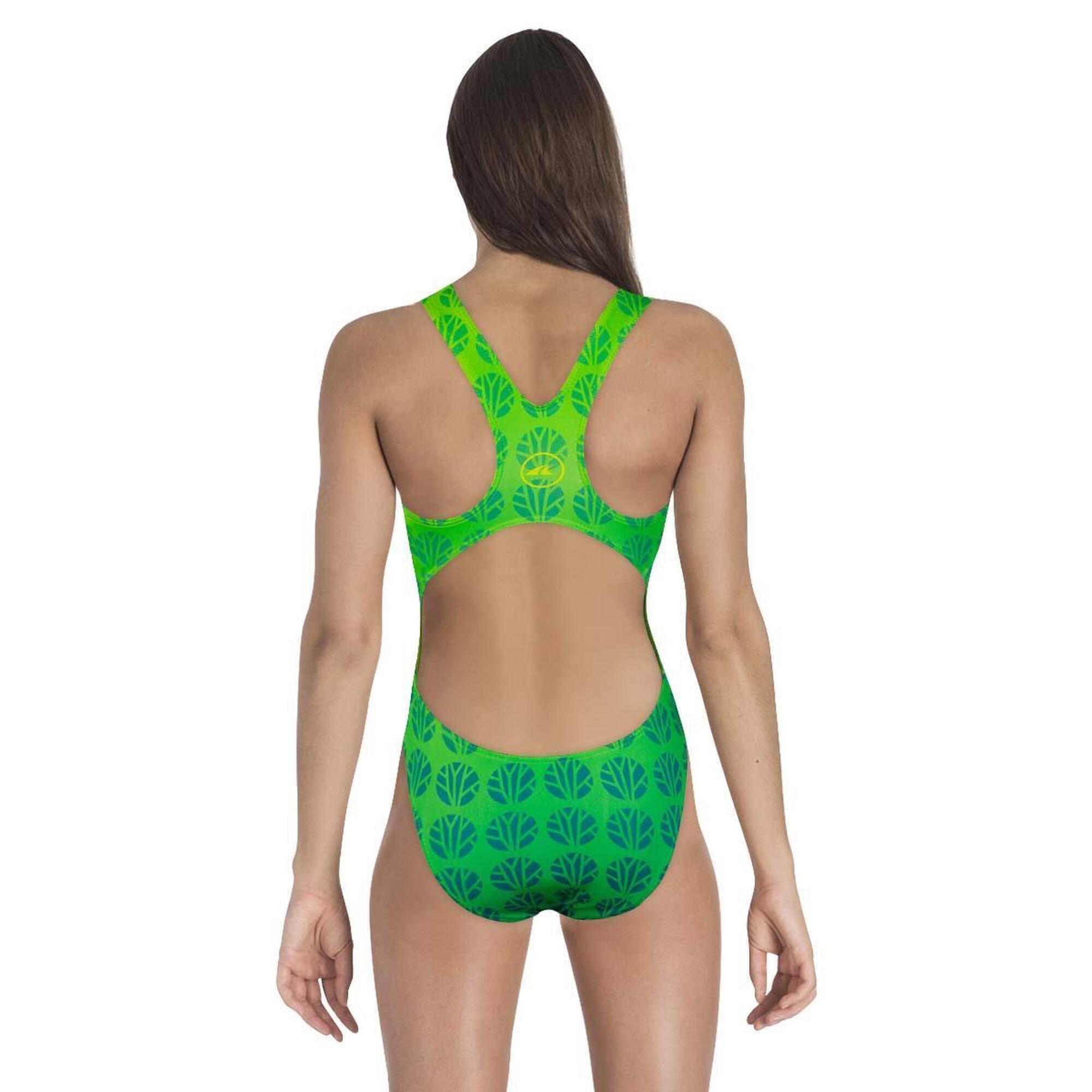 Akron Girl's Element Earth Swimsuit - Green 4/5
