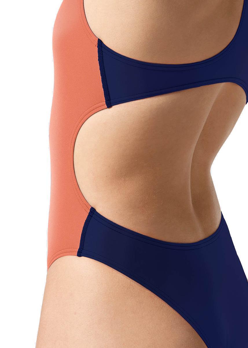 Akron Damesbadpak Babbitt Evo - Oranje/Marineblauw 3/6