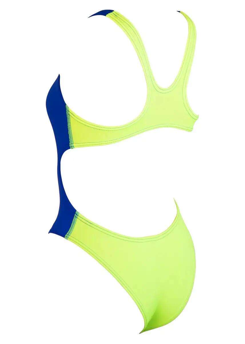 Akron Maillot de bain bicolore Babbitt Evo pour filles - Bleu / Vert fluo 4/5