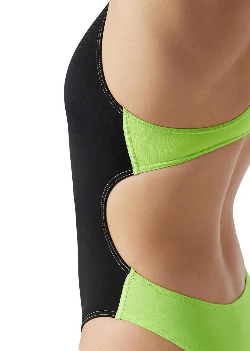Akron Maillot de bain Babbitt Evo pour femme - Noir/Vert comique 3/6