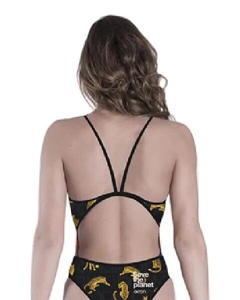 Akron Maillot de bain femme Save The Leopard - Noir / Jaune 2/4